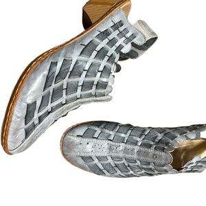 Rieker size 37 (6.5-7) Gray Mules Stylish slingback Clogs style leather EUC